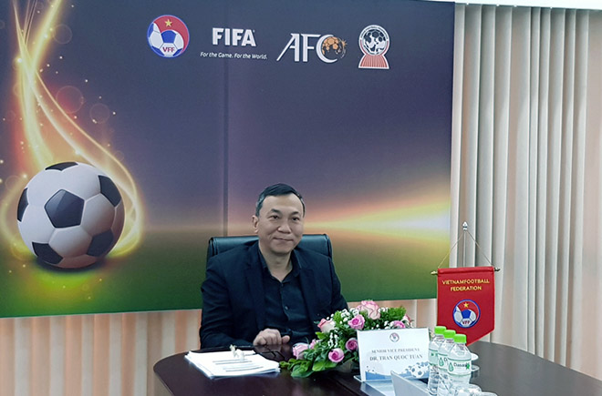 Ông Trần Quốc Tuấn - Phó chủ tịch thường trực VFF họp trực tuyến với Hội đồng AFF chiều ngày 7/12.